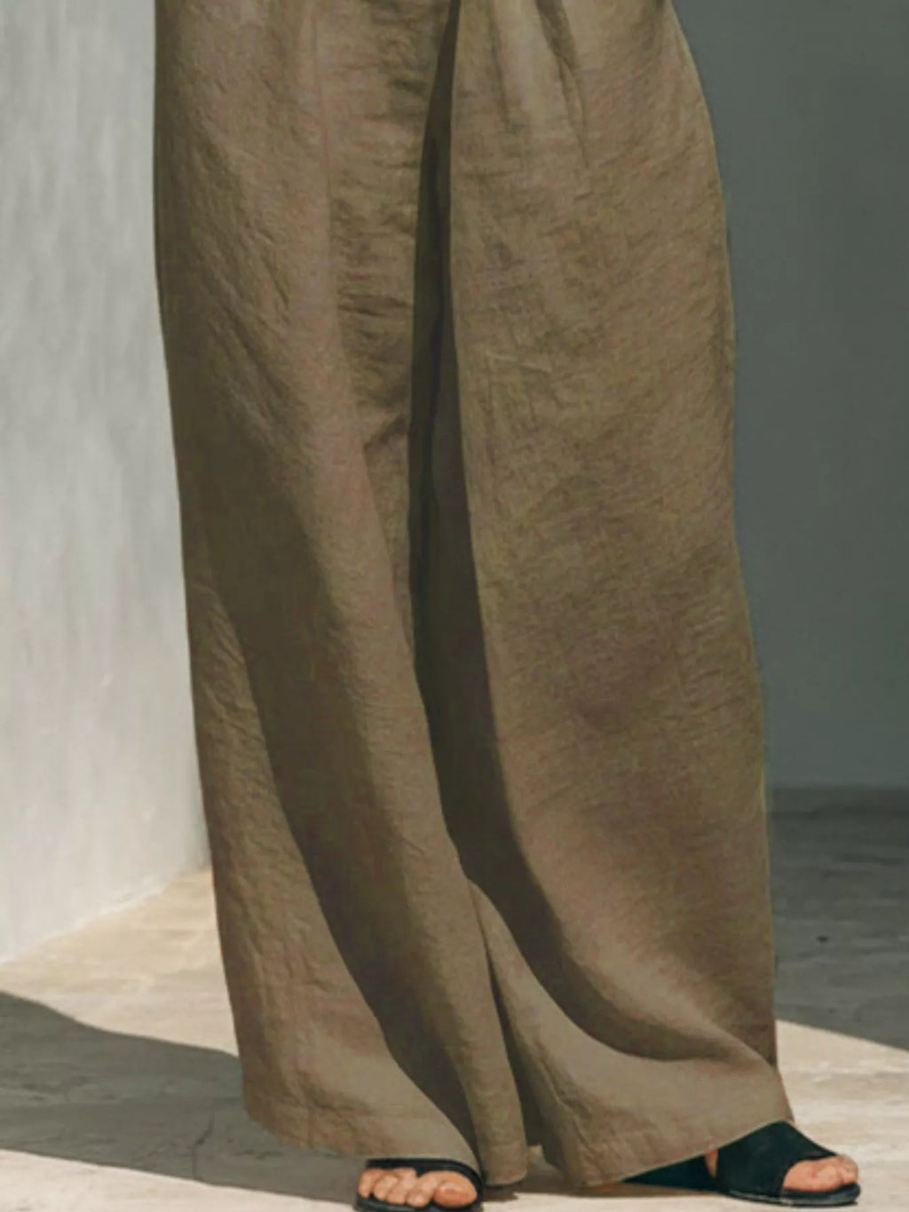 Full Size Turtleneck Sleeveless Top and Wide Leg Pants Set Plus Size - Lilixa.store