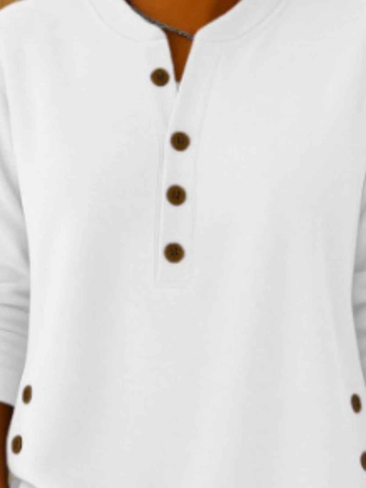 Full Size Button Detail Corduroy Top Plus Size