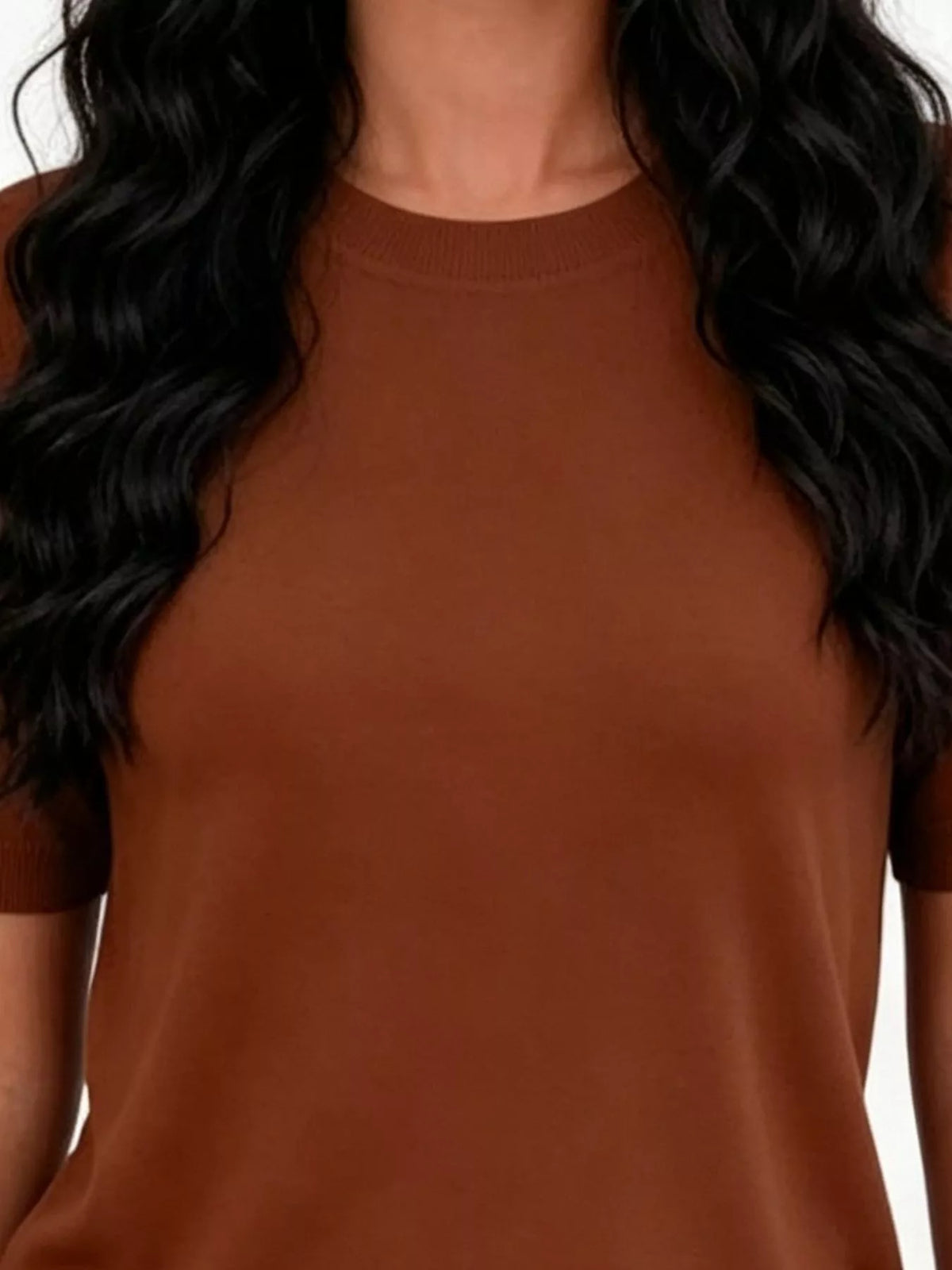 Classic Crew Neck Short Sleeve Knit Top - Lilixa.store