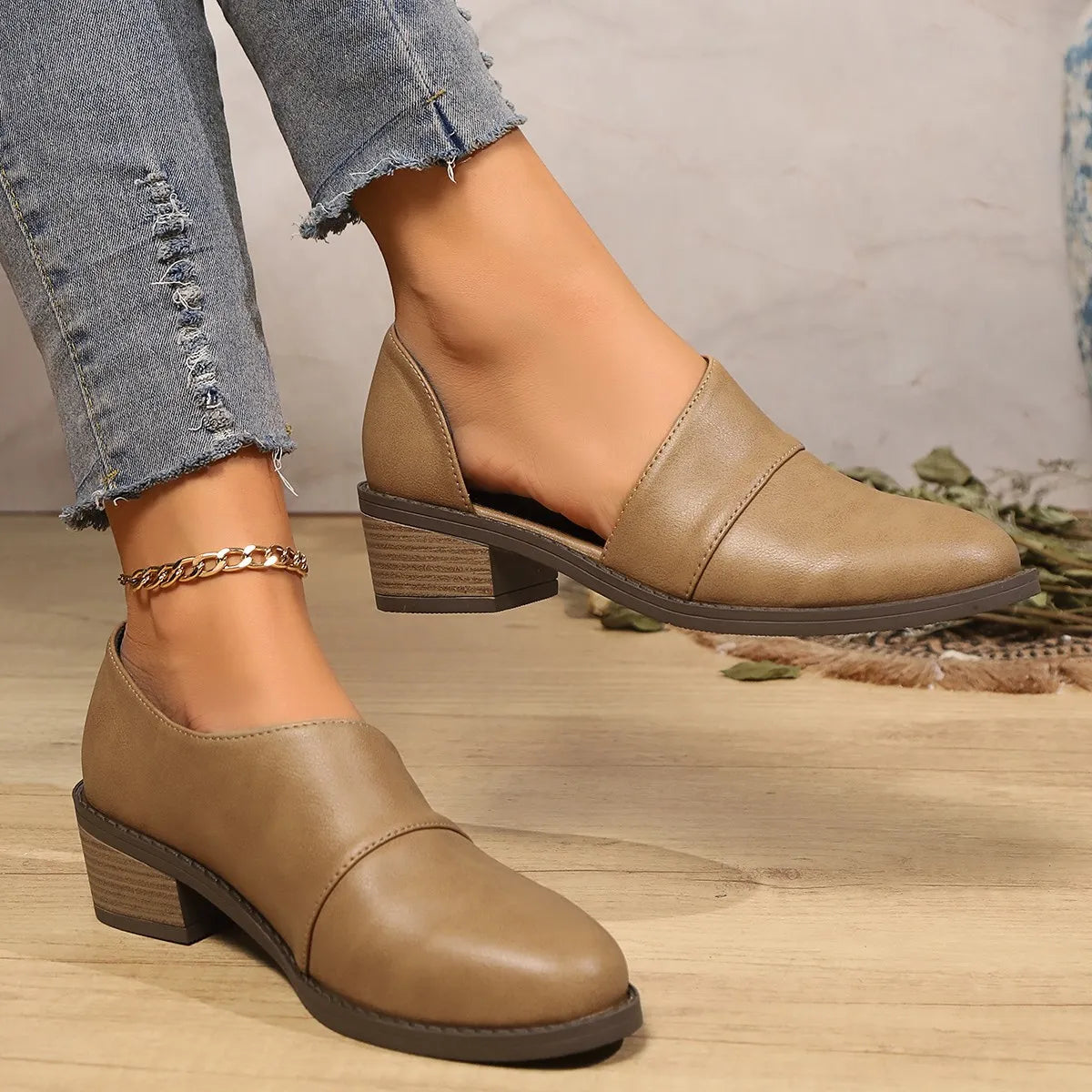Point Toe Block Heels Pumps - Lilixa.store