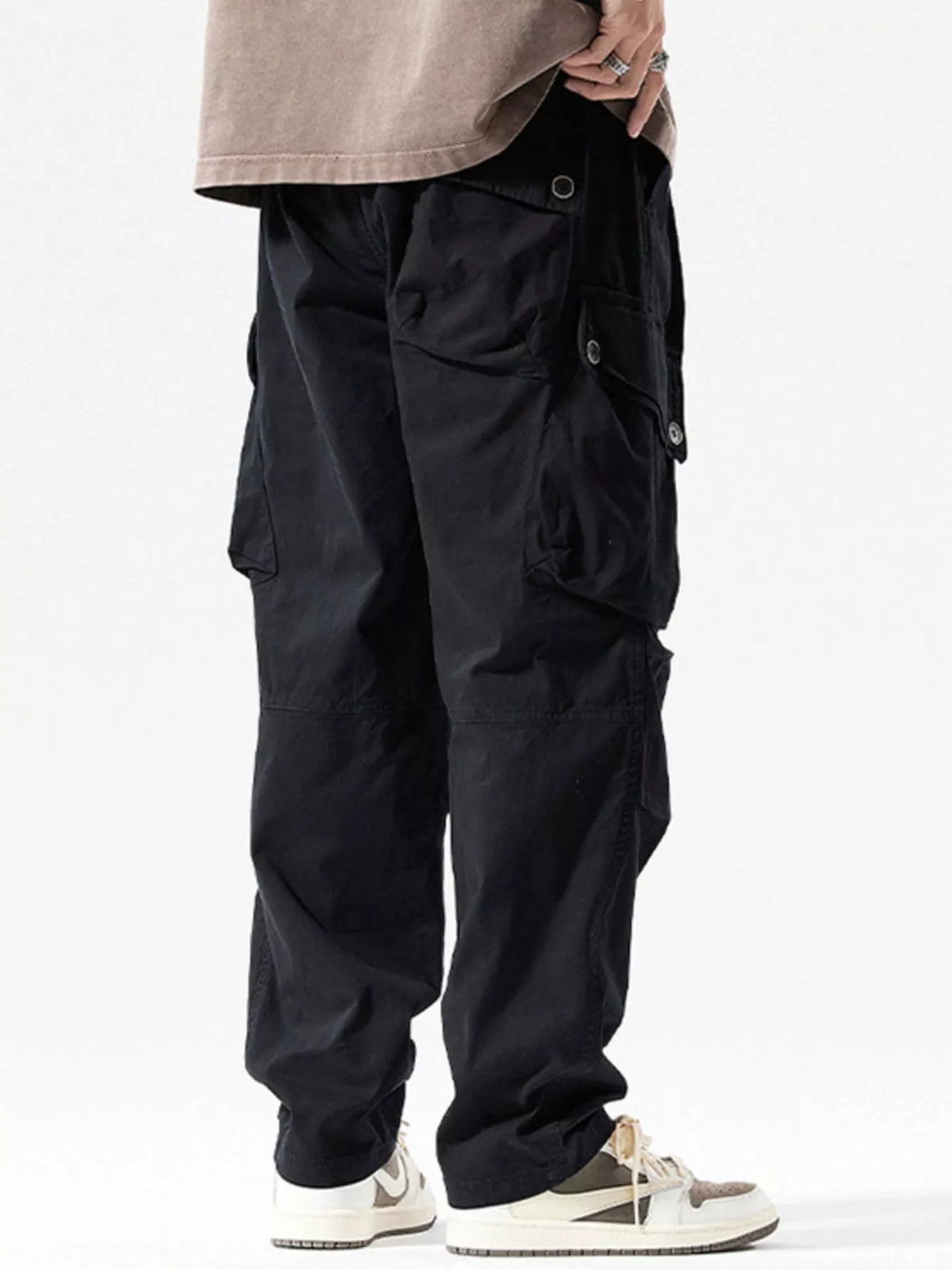 Men's Full Size Loose Fit Multi-Pocket Cargo Pants Plus Size, view 4