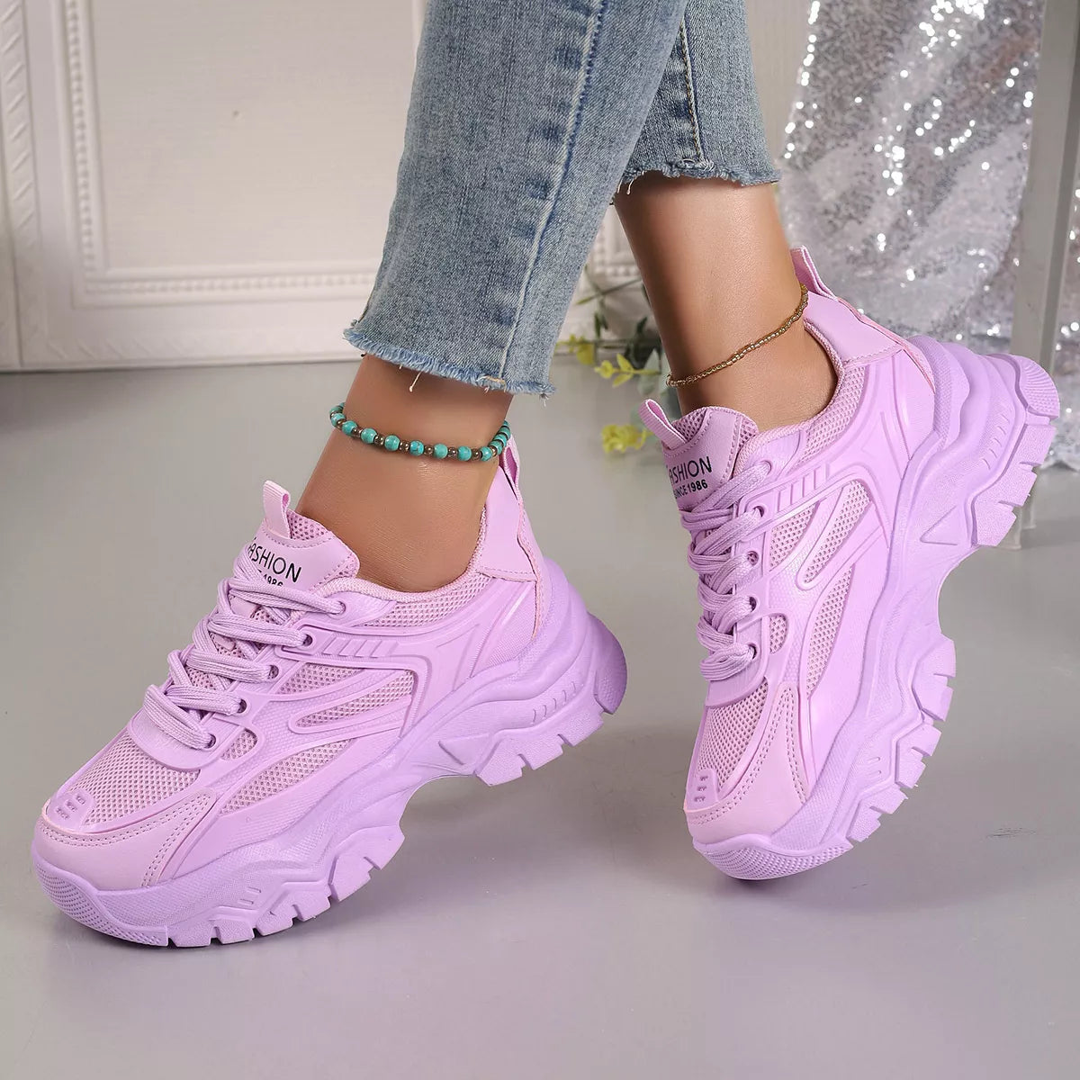 Round Toe Platform Athletic - Lilixa.store