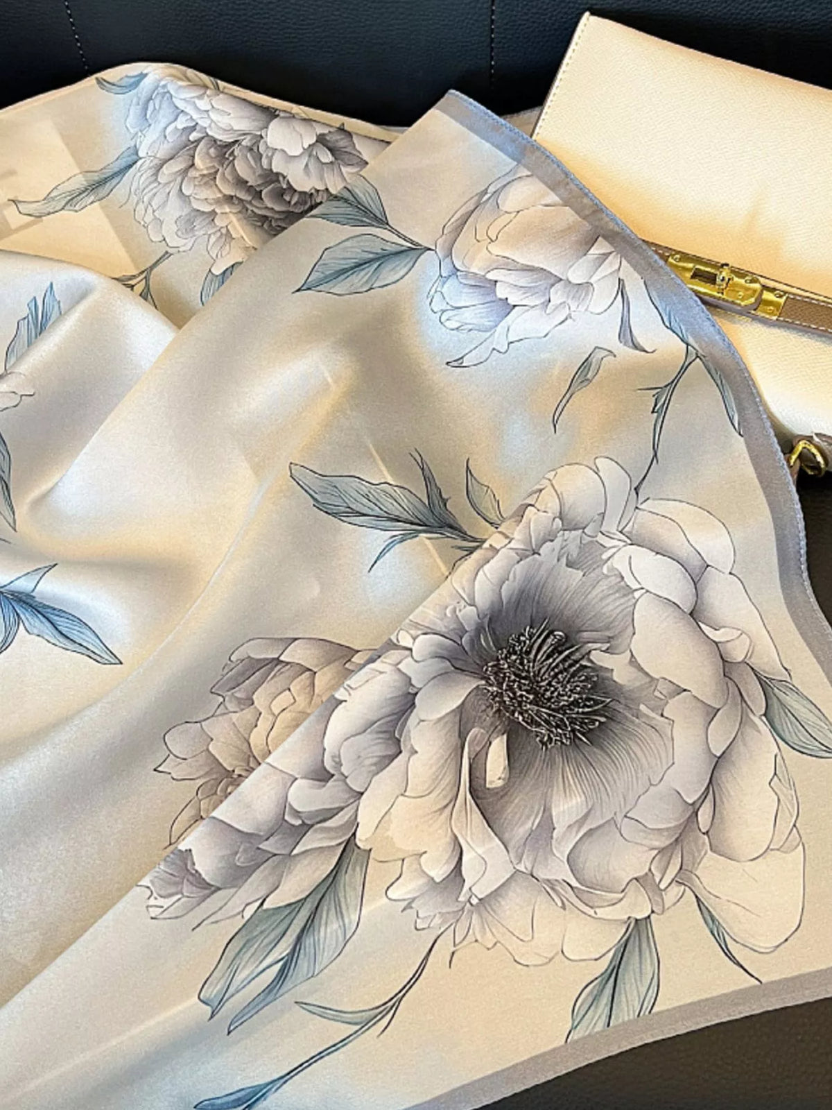 Floral Print Silk Square Scarf - Lilixa.store