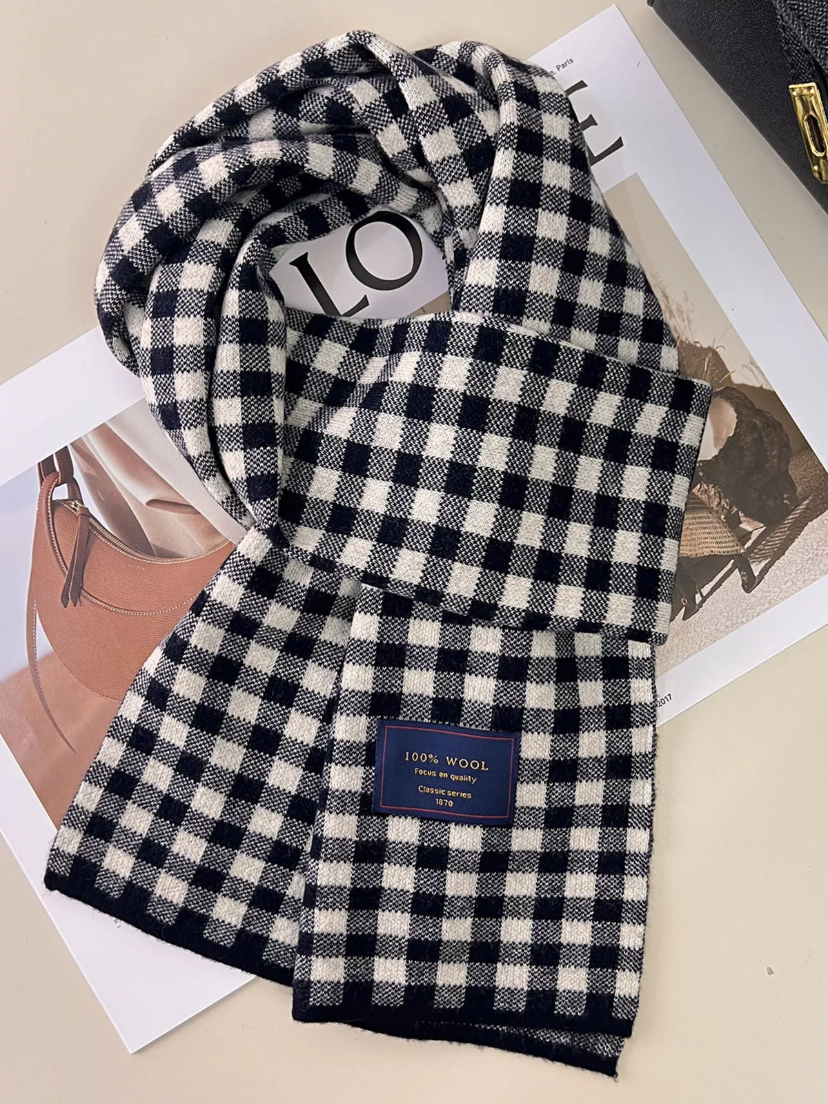 100% Wool Plaid Scarf - Lilixa.store