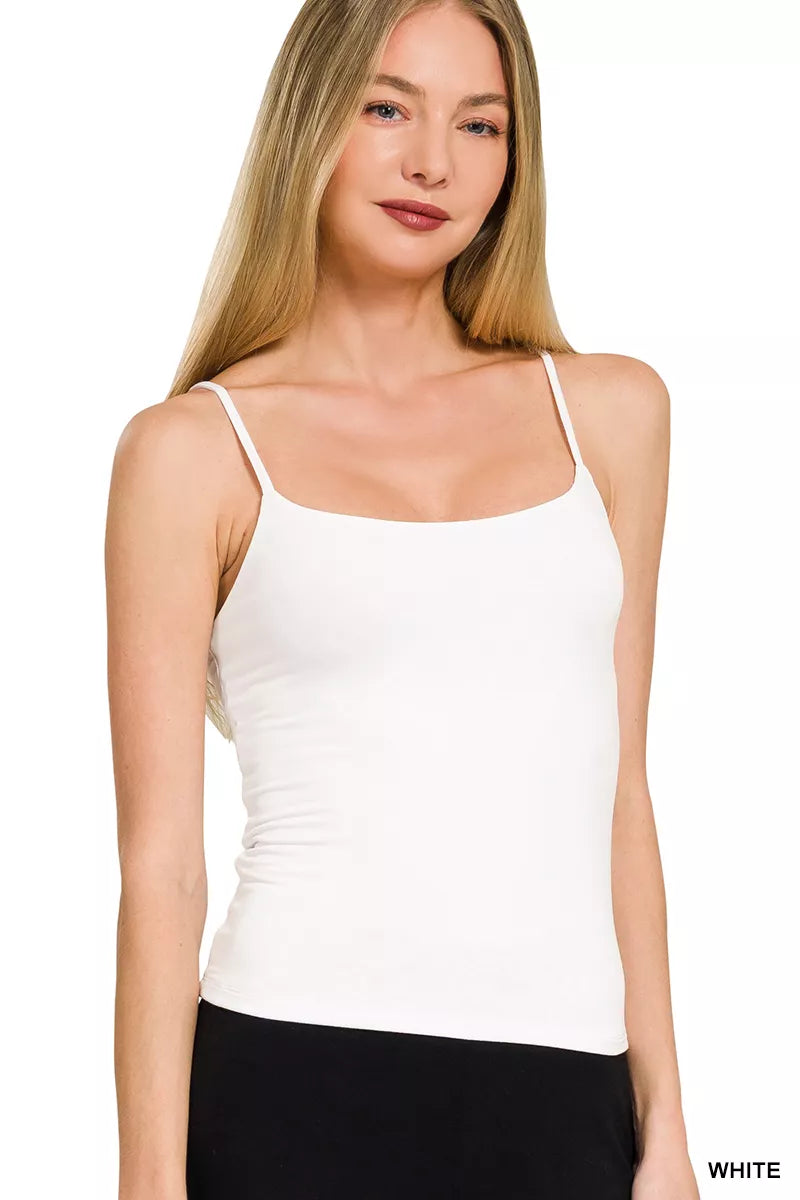Zenana Double Layered Round Neck Spaghetti Cami - Lilixa.store
