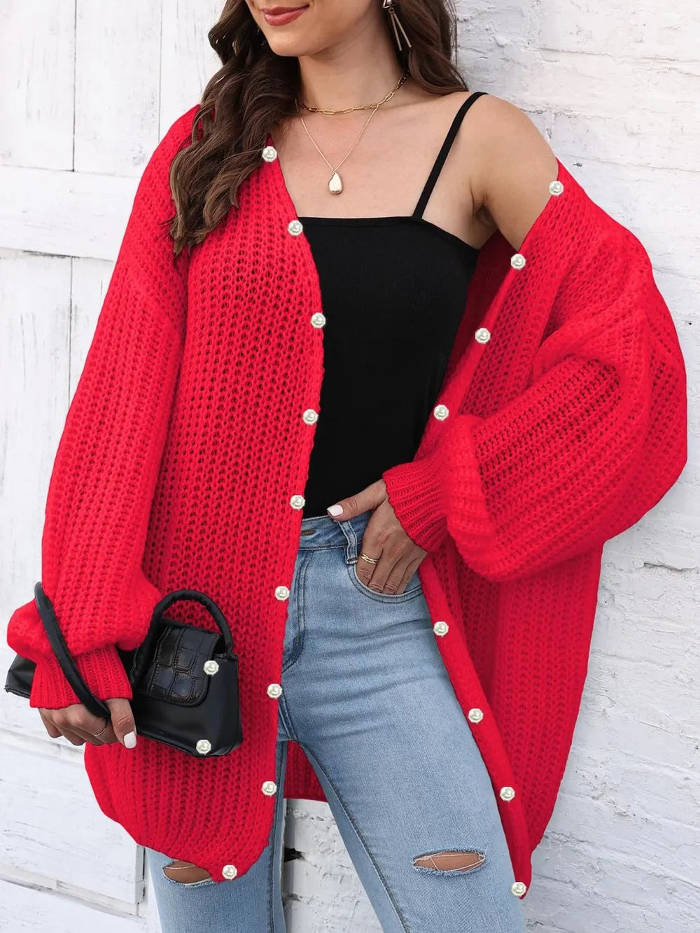 Open Front Long Sleeve Cardigan - Lilixa.store