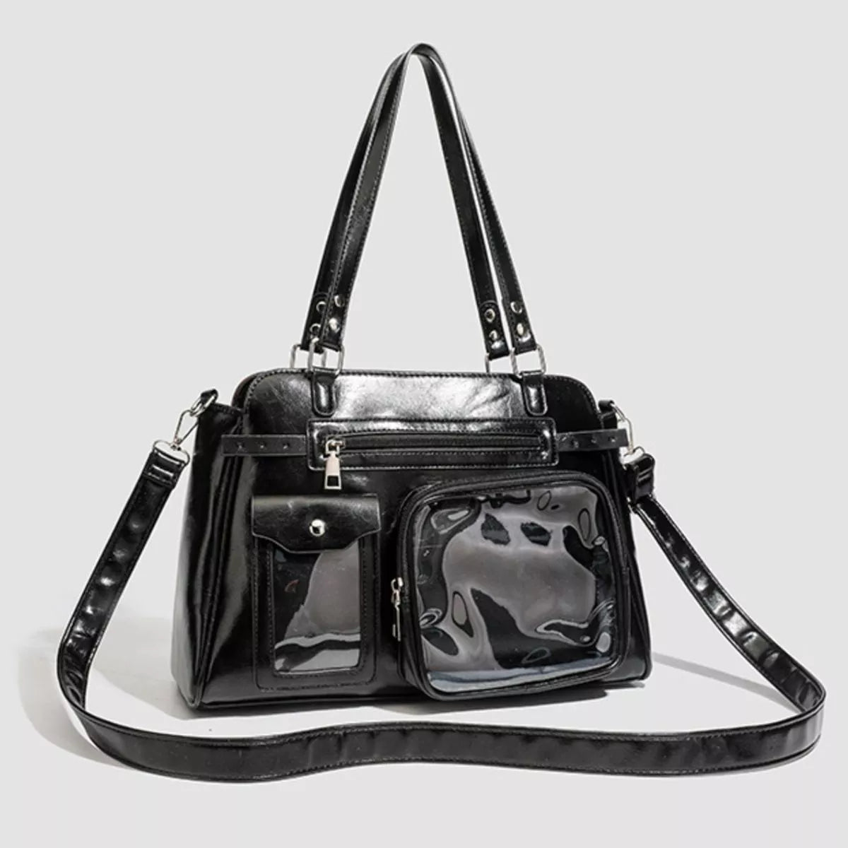 Multi-Pocket Clear Window Shoulder Bag - Lilixa.store