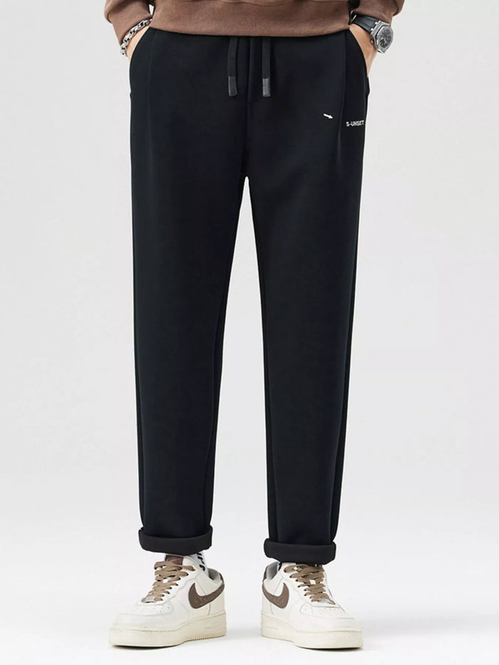 Men's Drawstring Loose Fit Pants in Black