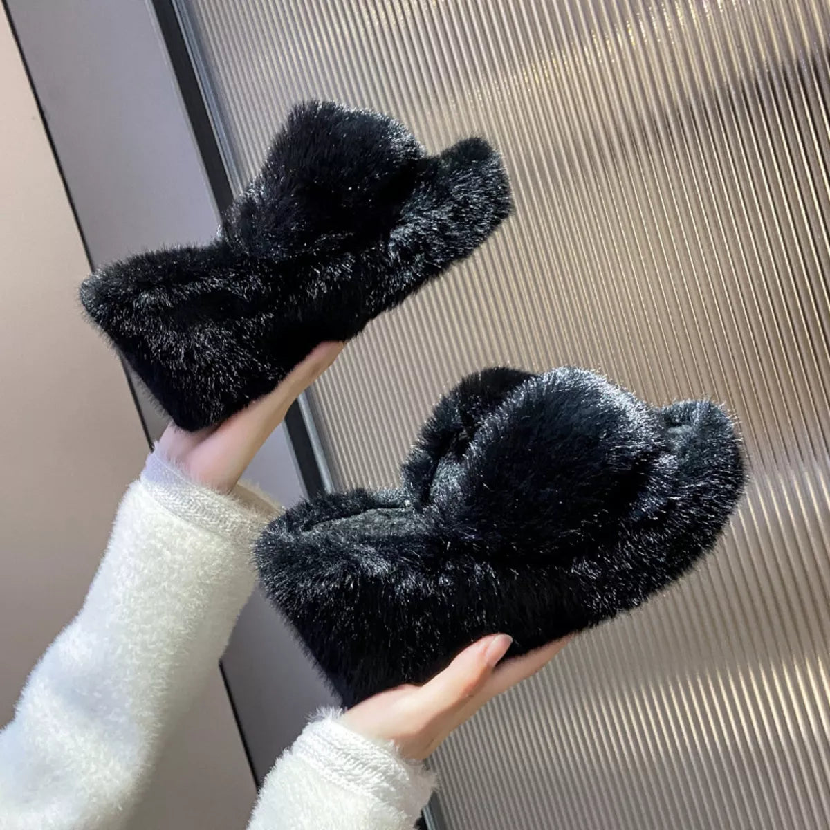 Fluffy Wedge Slippers - Lilixa.store