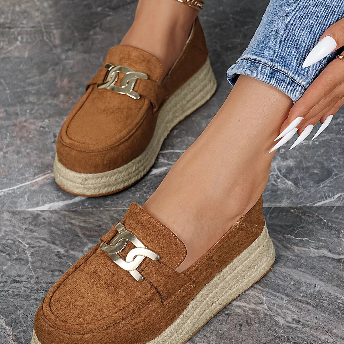 Round Toe Platform Slip-Ons, view 14