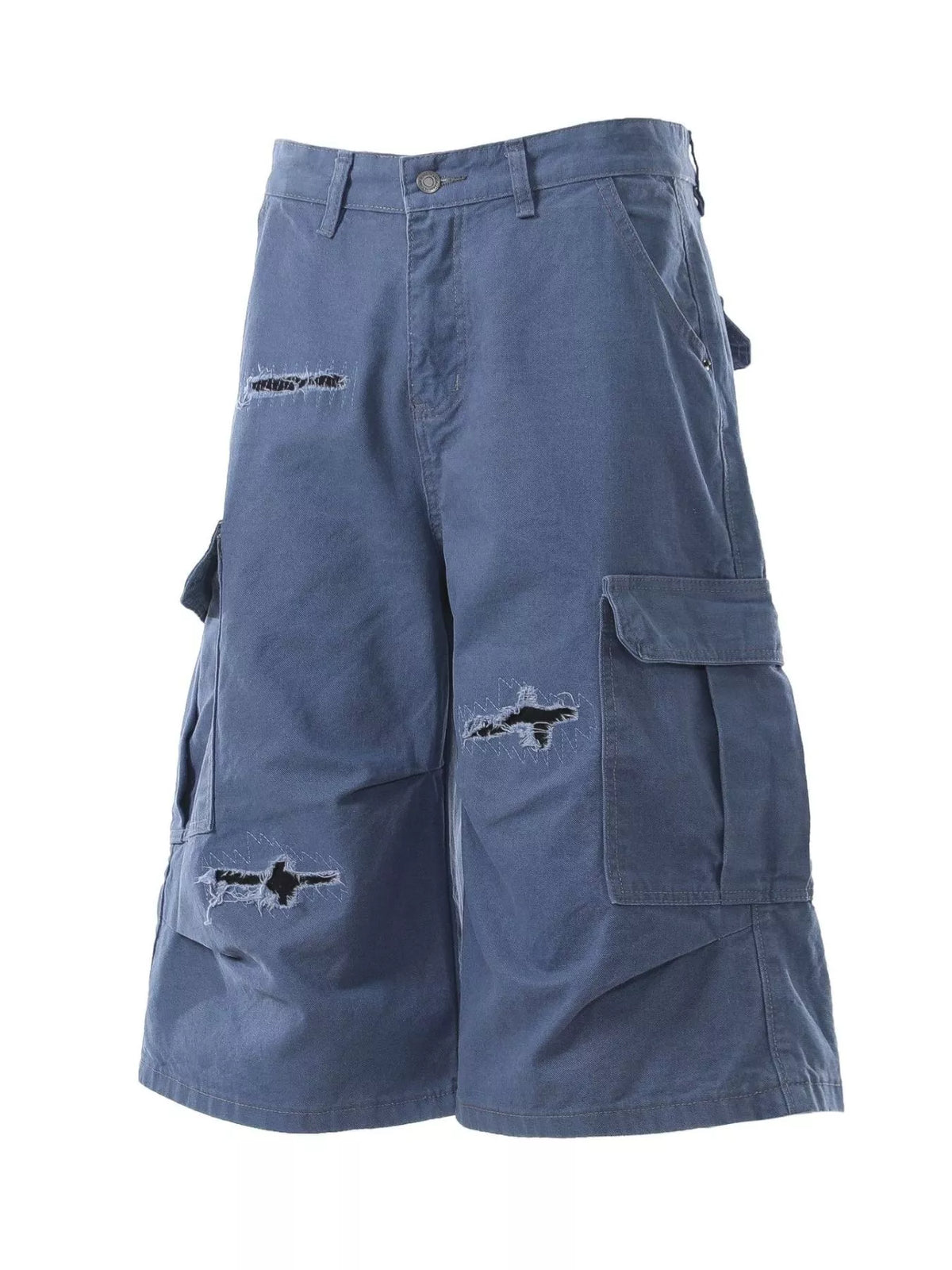 Men's Distressed Cargo Capris - Lilixa.store