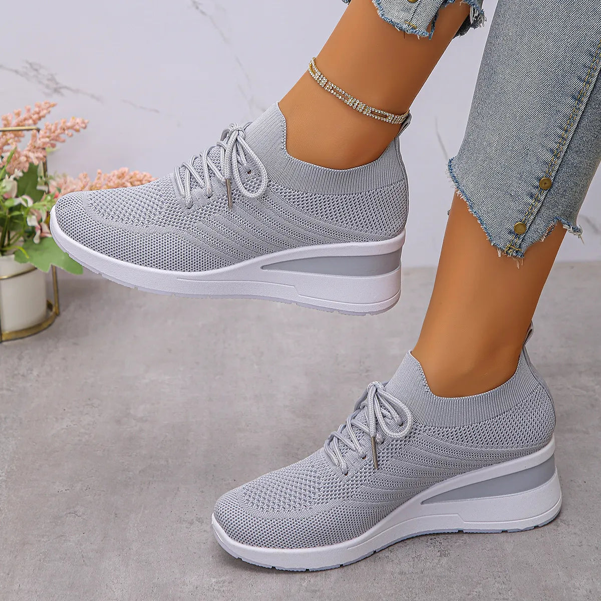 Lace Up Wedge Athletic - Lilixa.store
