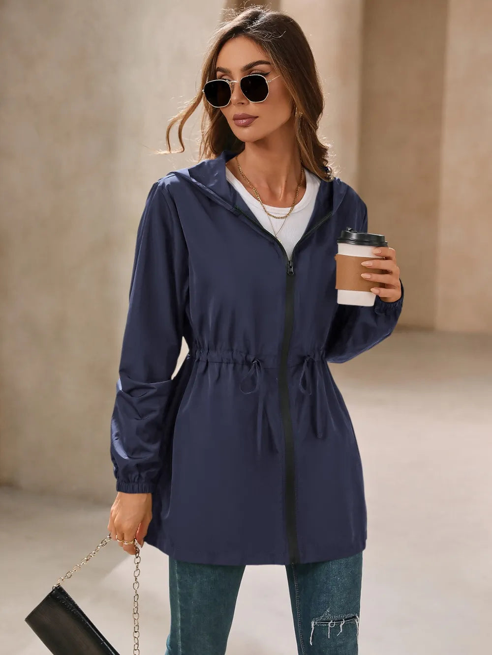 Ivy Lane Outdoor Waterproof Long Sleeve Hooded Windbreaker, view 19
