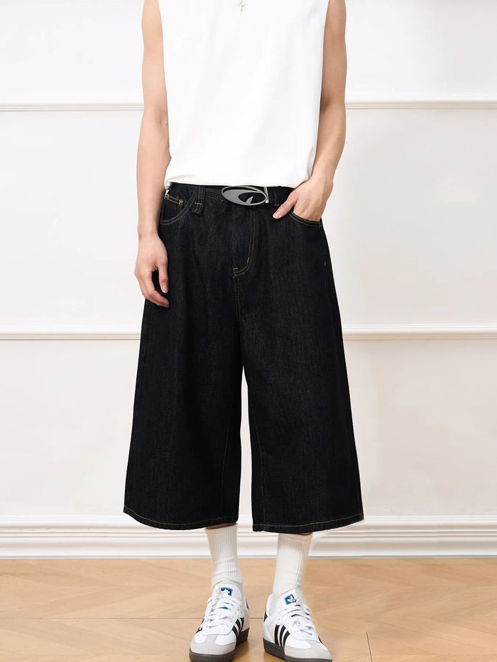 Men's Wide Leg Denim Shorts - Lilixa.store