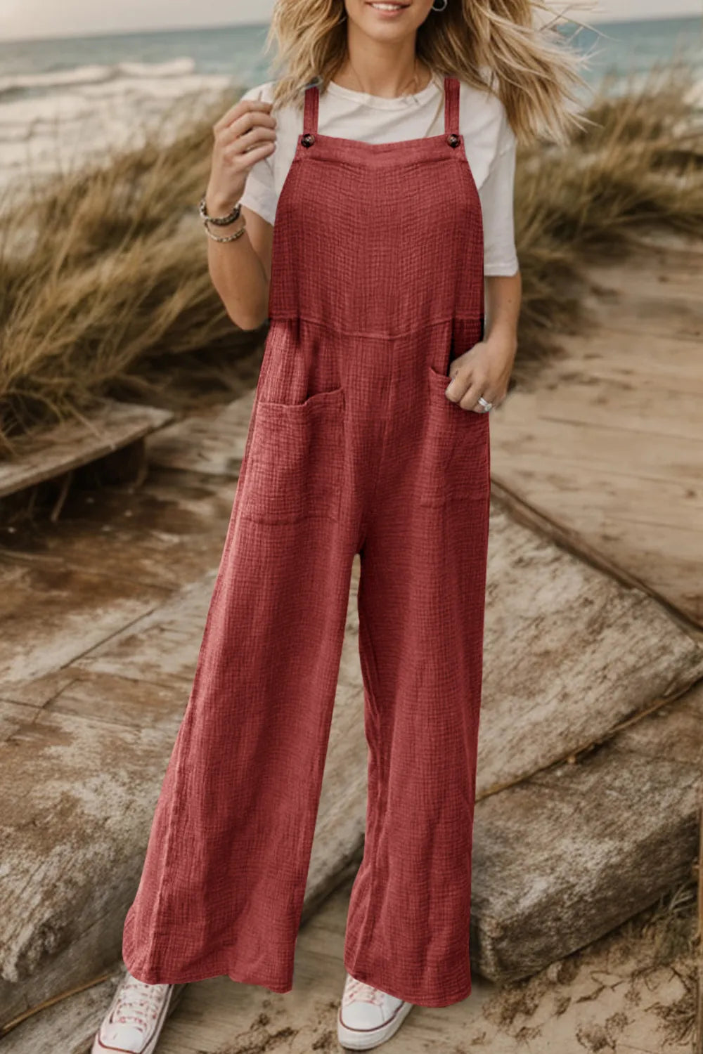Full Size Wide Leg Front Pocket Jumpsuit - Lilixa.store