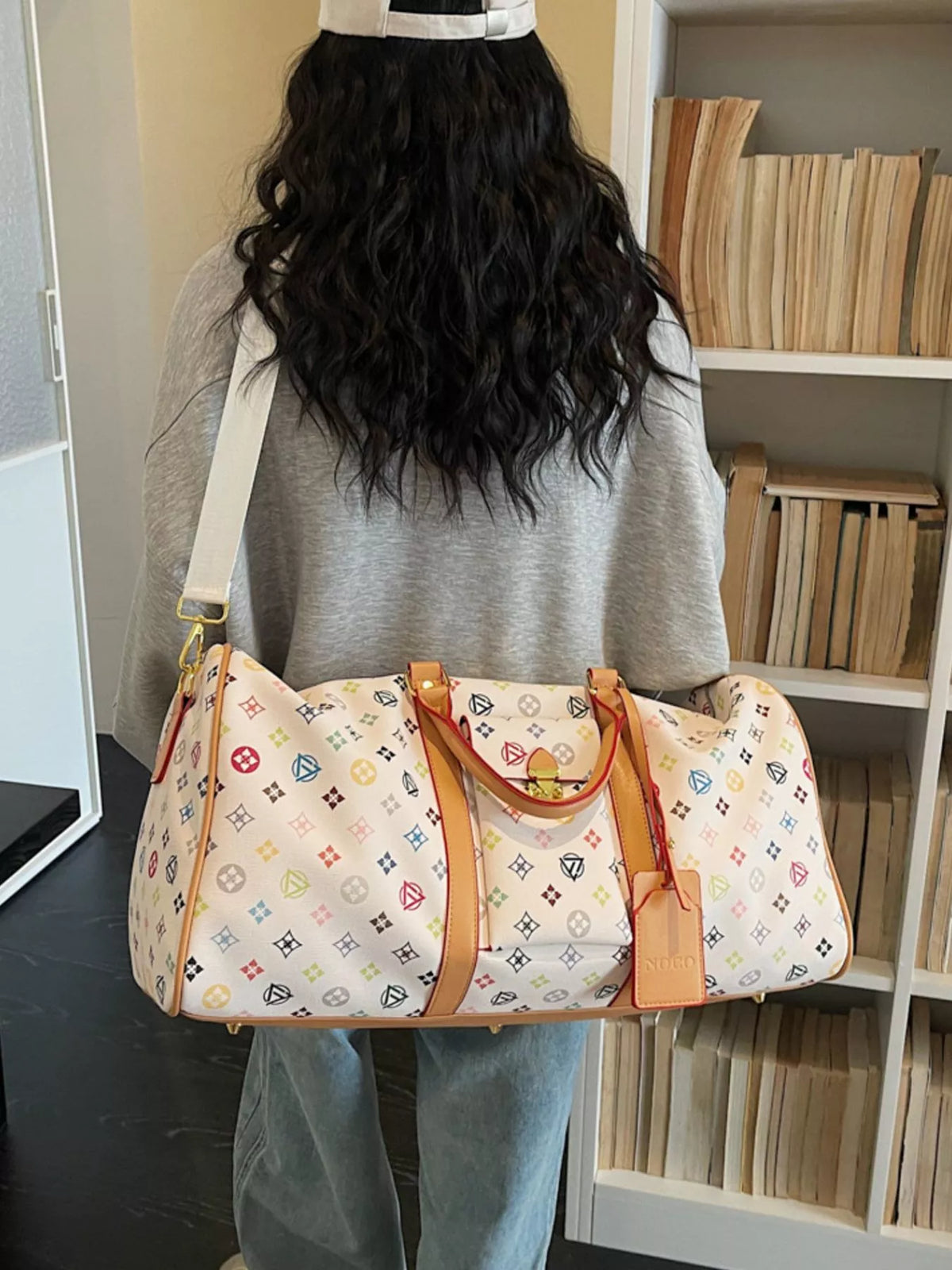 Printed Leather Travel Bag - Lilixa.store