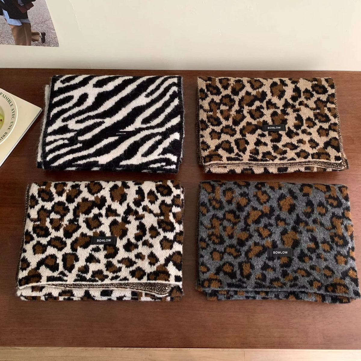 Animal Print Plush Winter Scarf - Lilixa.store
