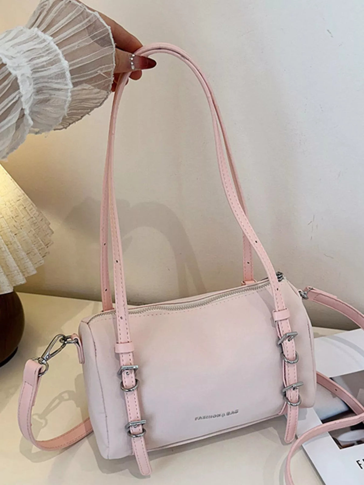 Buckle Detail Shoulder Bag - Lilixa.store