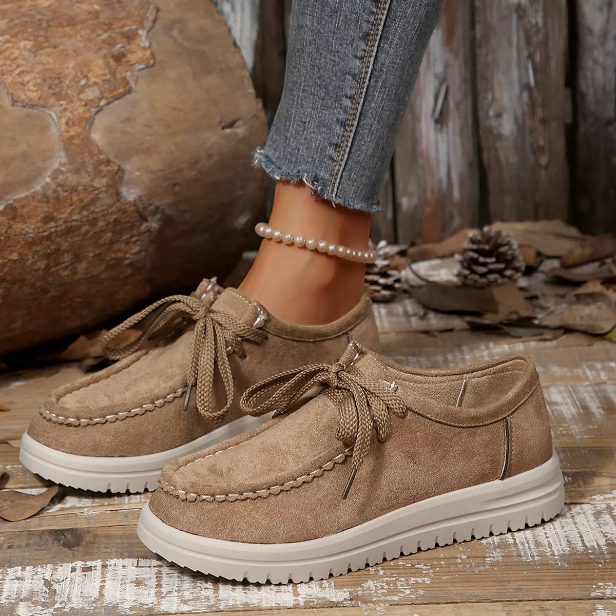 Lace-Up Round Toe Loafers, view 6