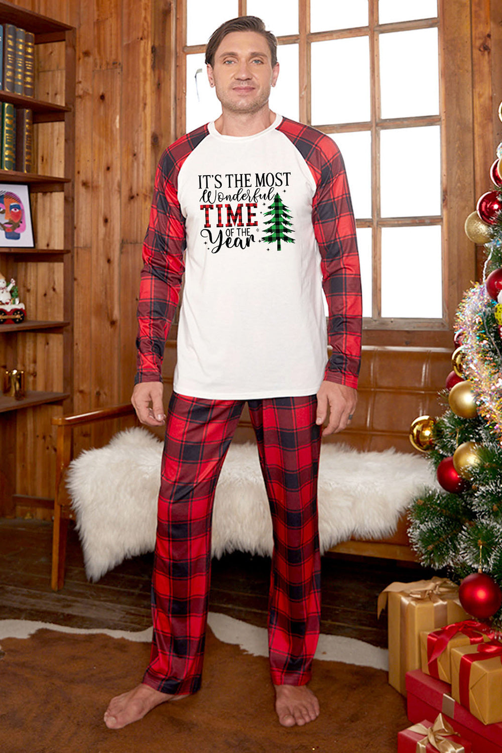 Slogan Graphic Top and Plaid Pants Set - Lilixa.store