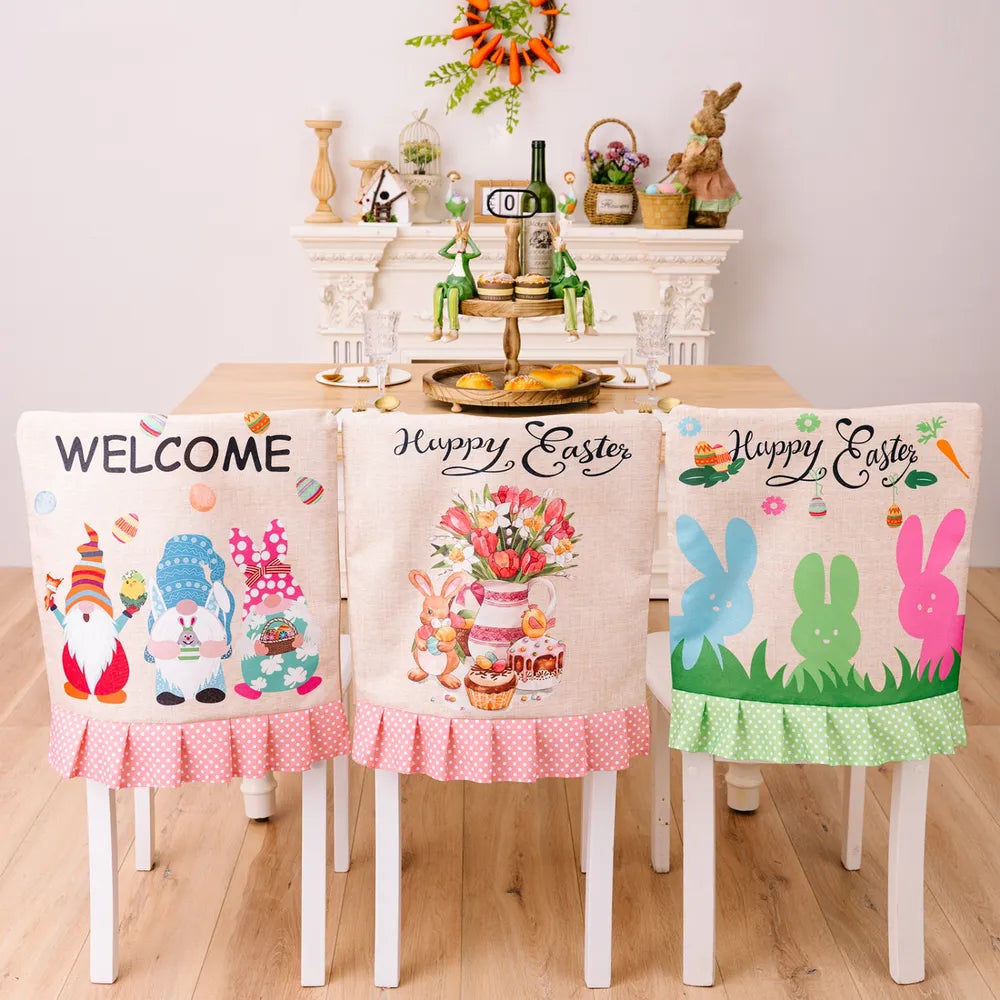Easter Polka Dot Pleated Hem Chair Cover - Lilixa.store
