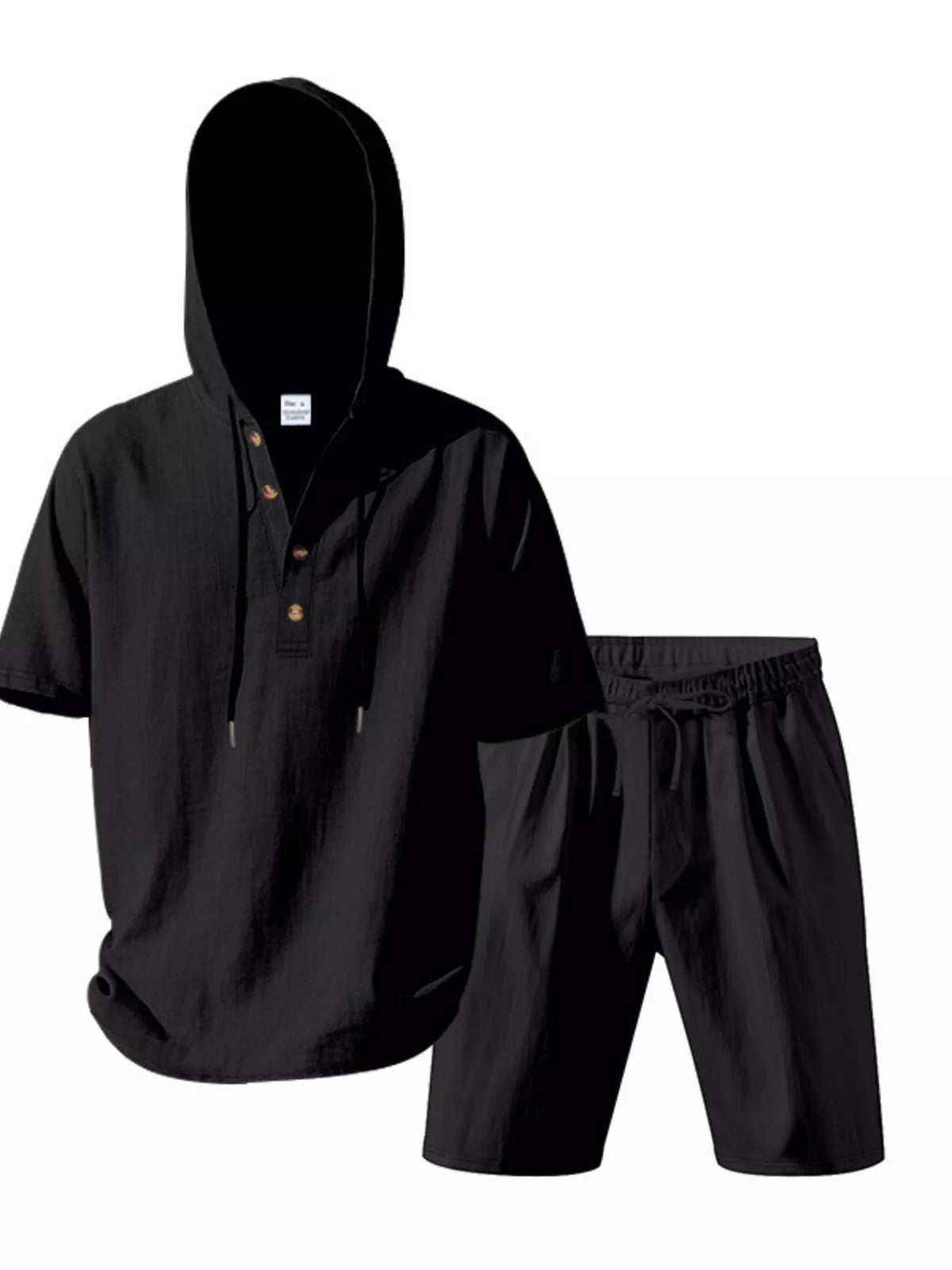 Men's Full Size Casual Short Sleeve Hooded Top & Shorts Set Plus Size - Lilixa.store