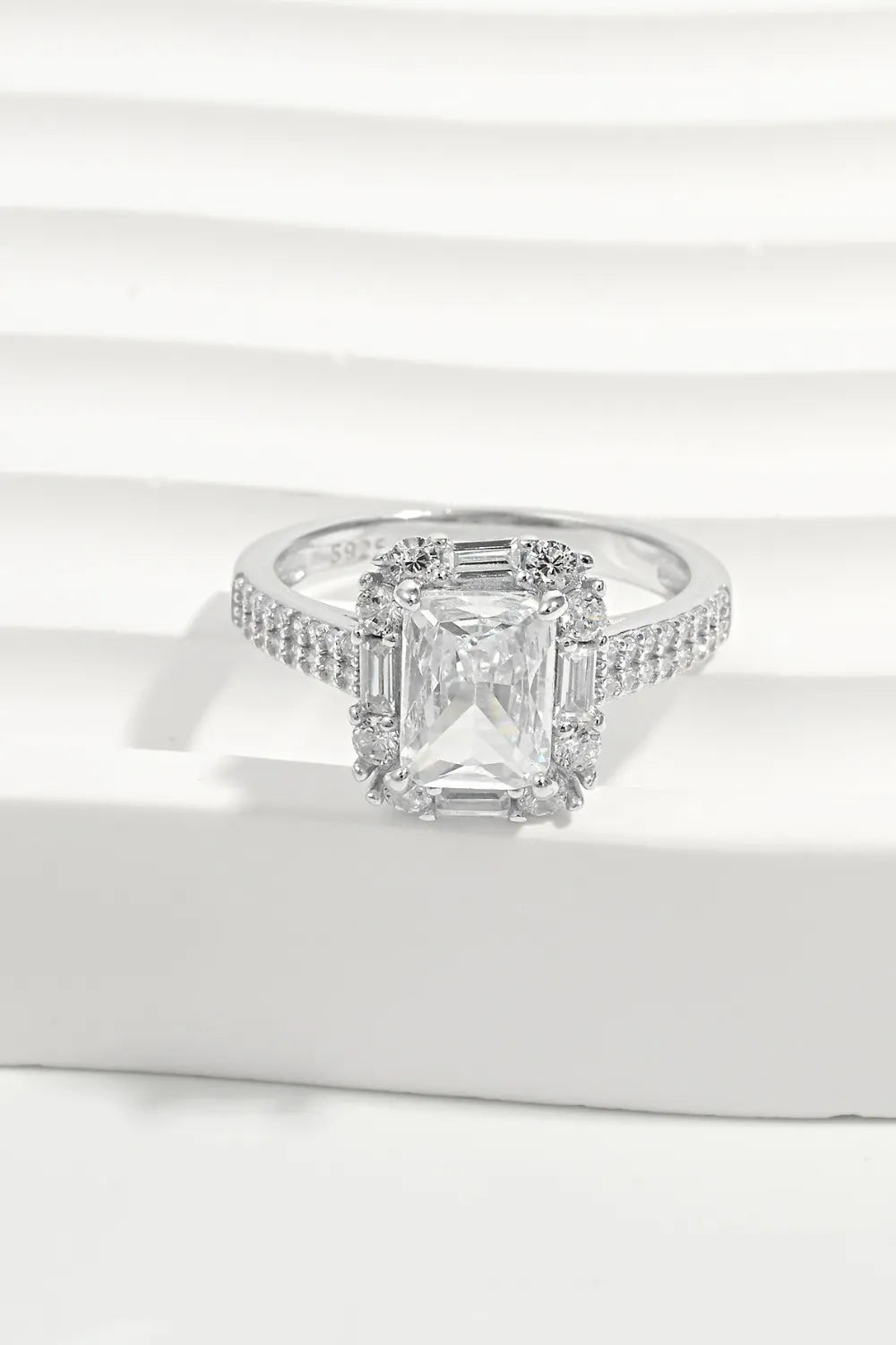 925 Sterling Silver Inlaid Zircon Square Ring – image 1 | Lilixa Trending Jewelry