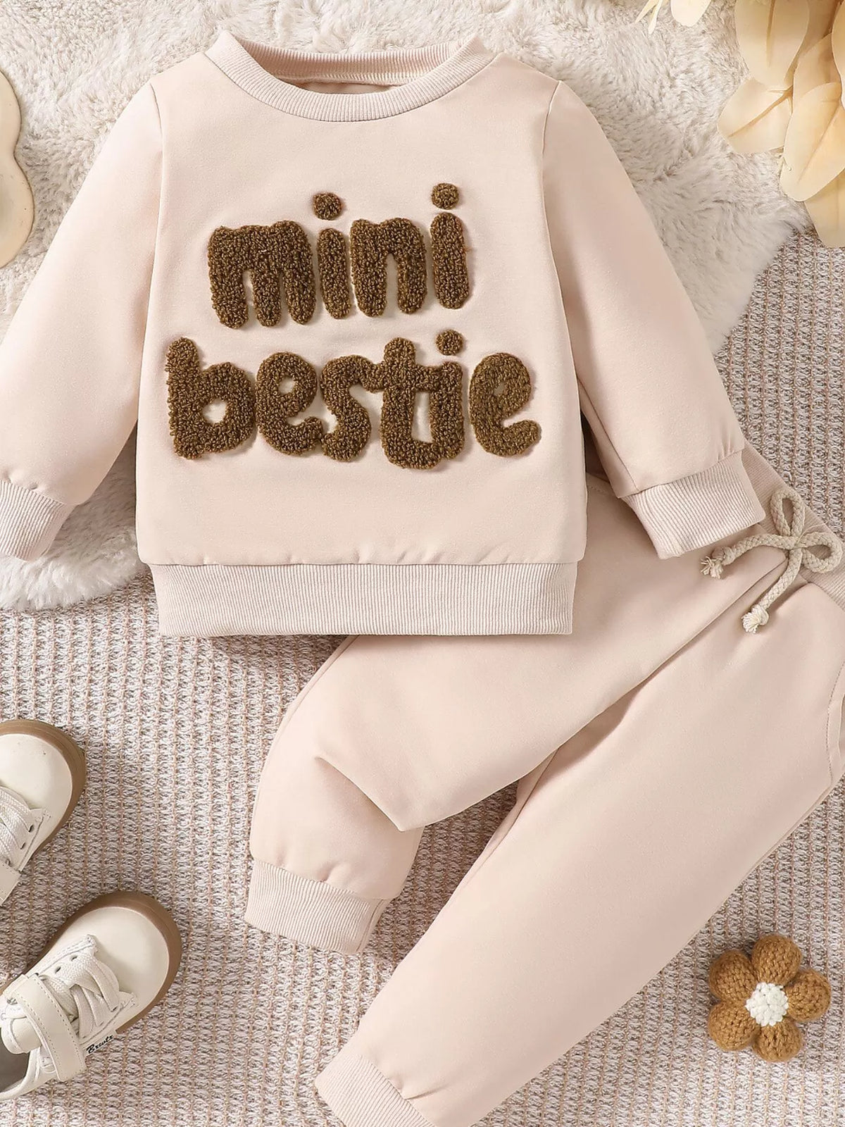 Children's Letter Round Neck Top and Pants Set - Lilixa.store