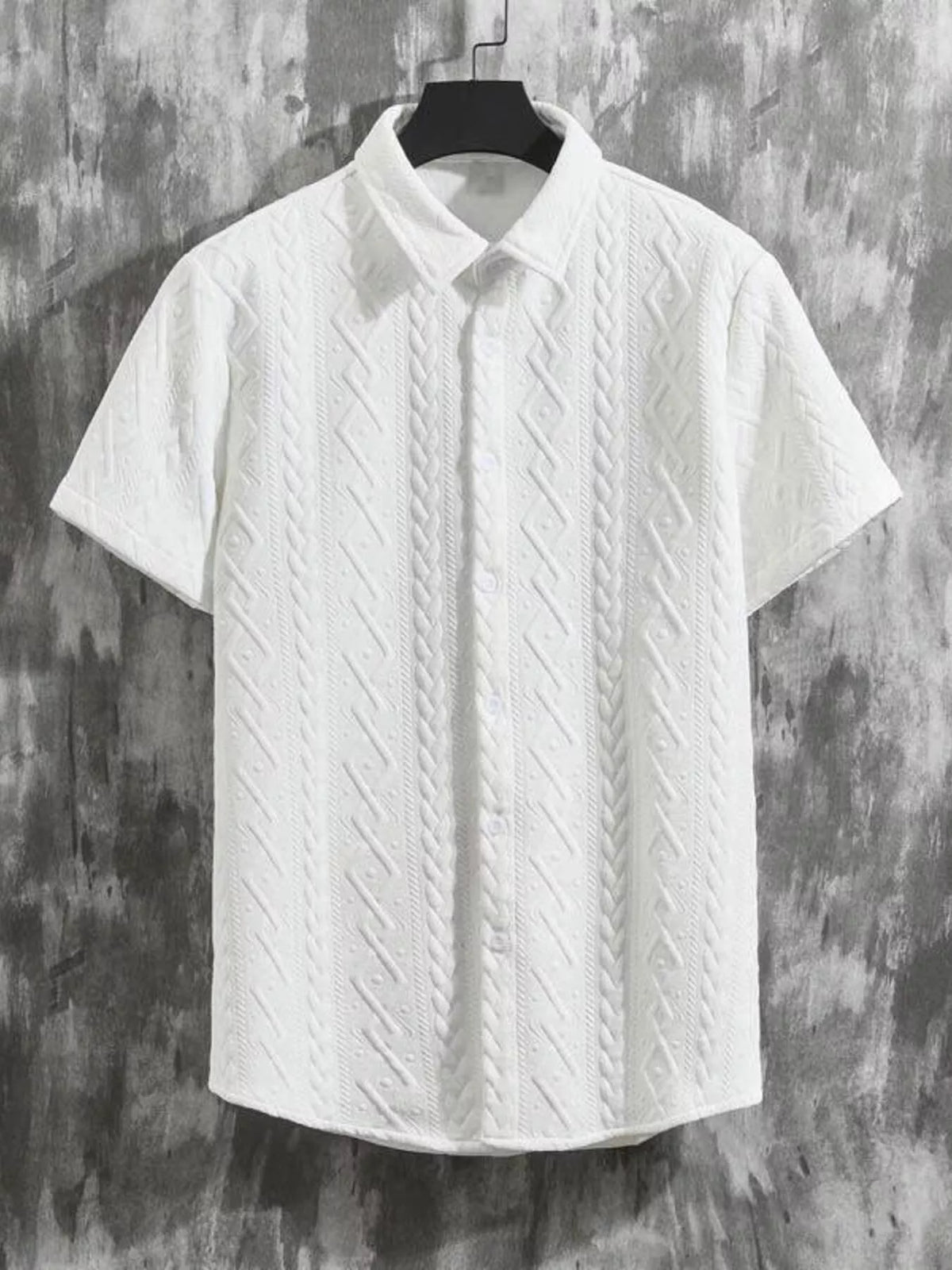 Men's Textured Knit Short Sleeve Polo & Shorts Set - Lilixa.store