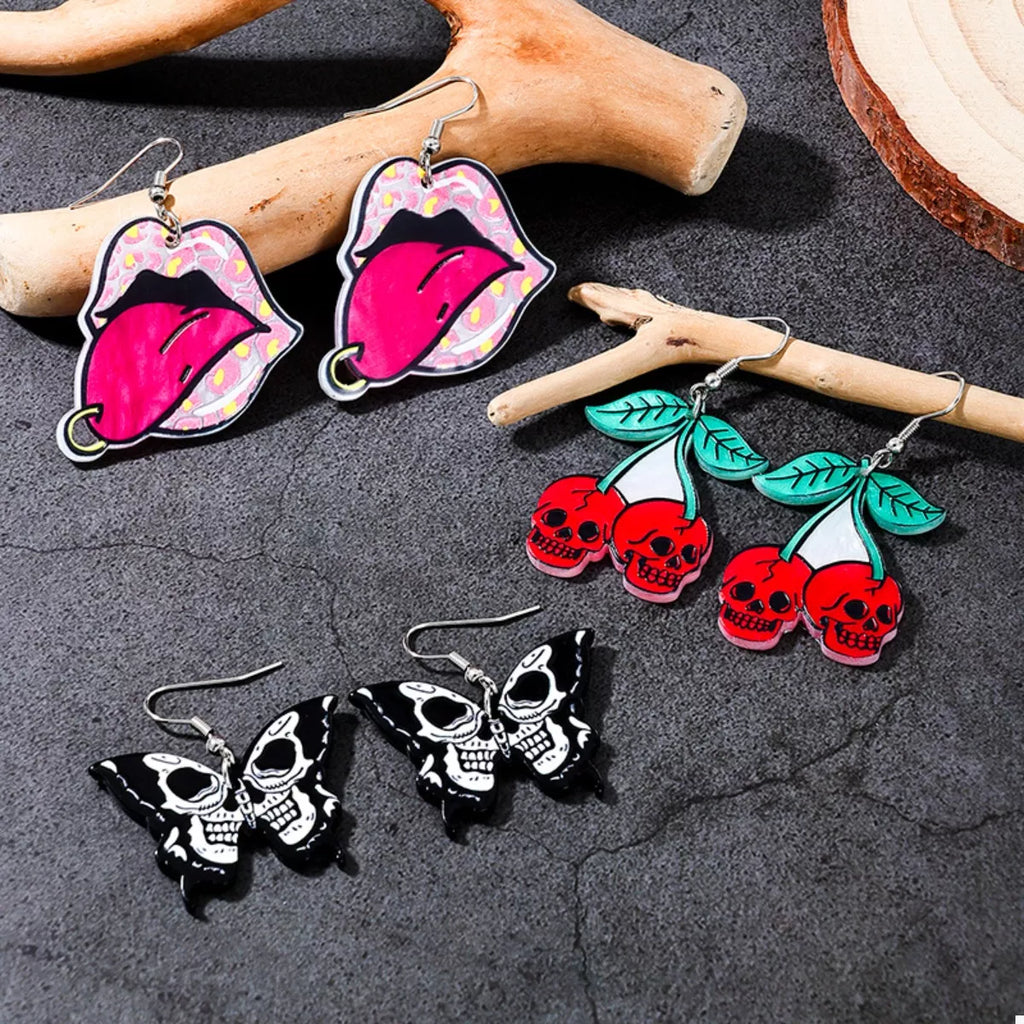 3 Piece Halloween Funky Cartoon Acrylic Dangle Earrings - Lilixa.store