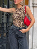 Asymmetrical Neck Leopard Bodysuit - Lilixa.store