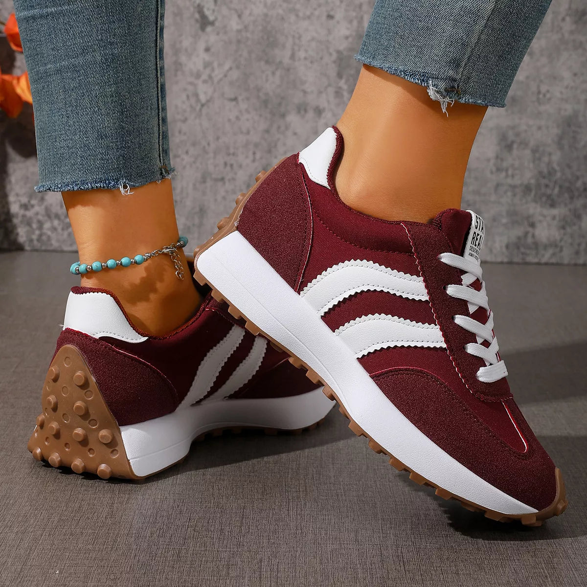 Lace Up Round Toe Sneakers - Lilixa.store