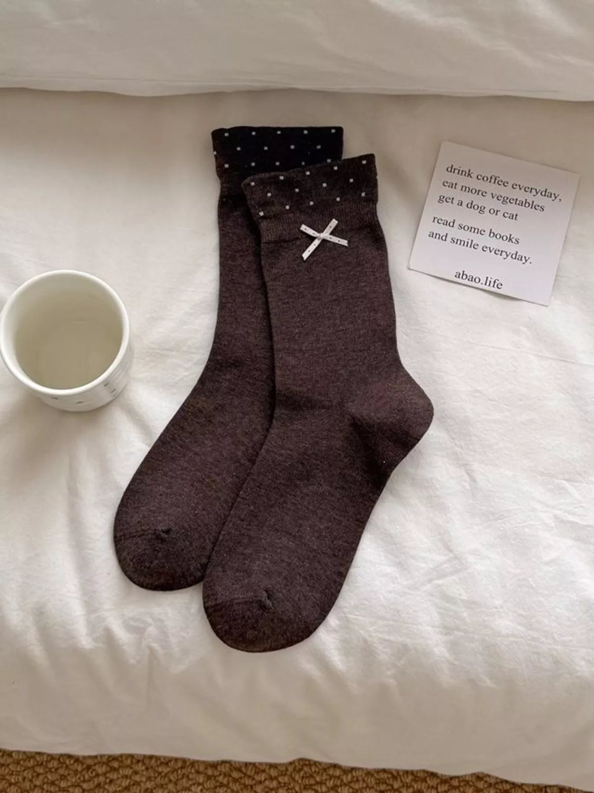 Polka Dot Crew Socks, view 2