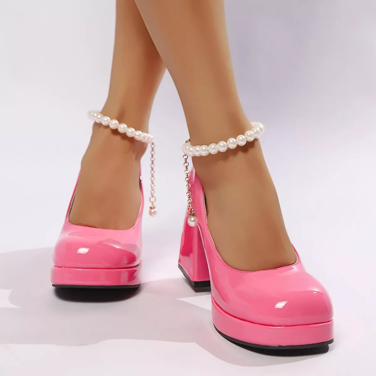 Round Toe Block Heels Pumps - Lilixa.store