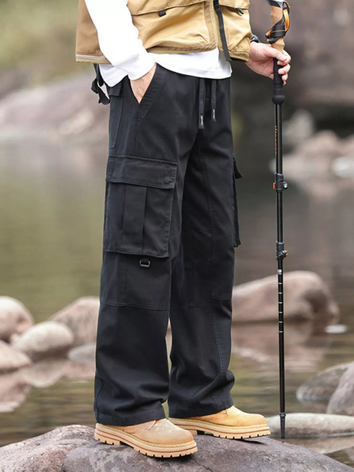 Men's Plus Size Relaxed Fit Cargo Pants, view 2