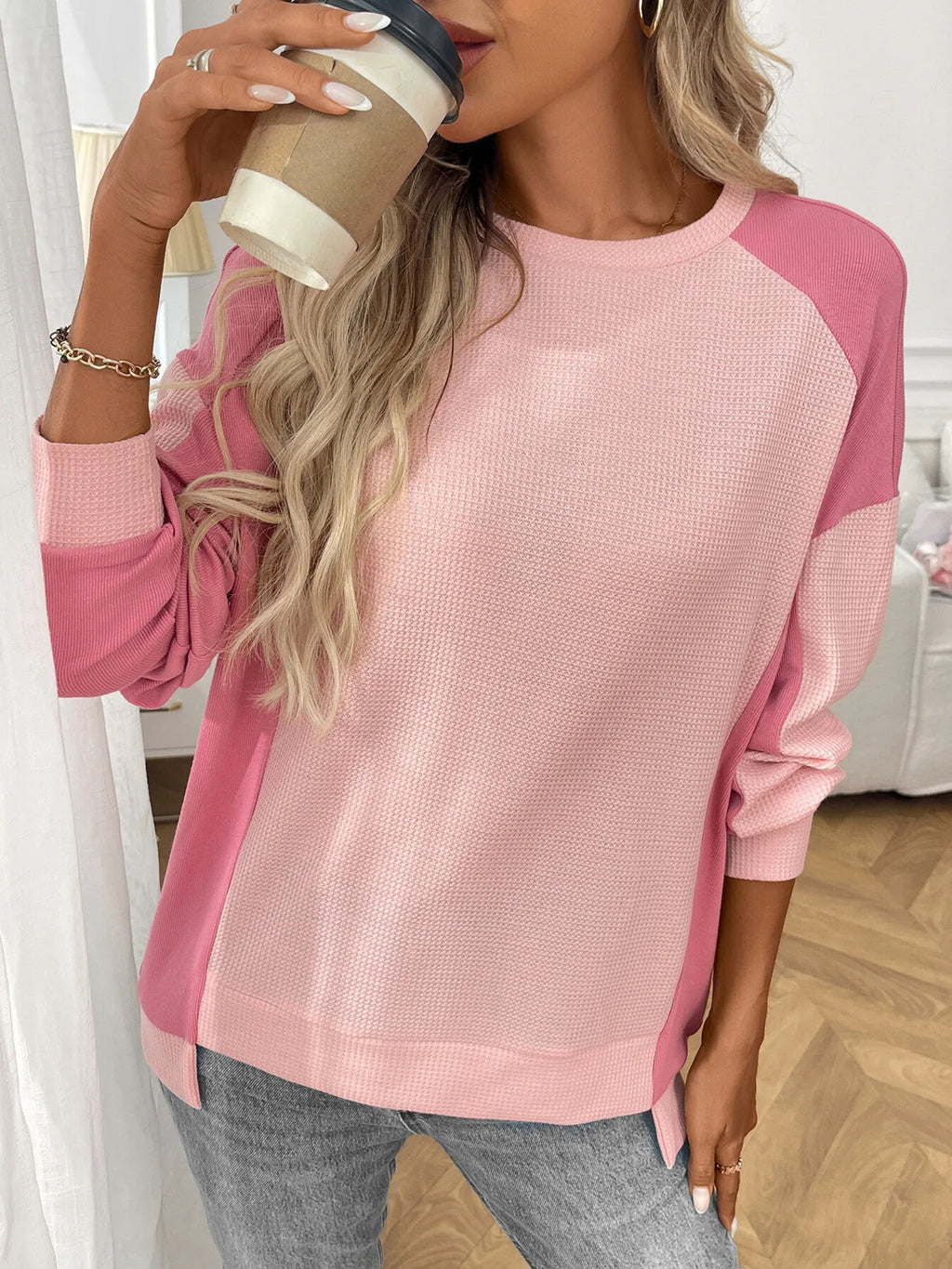 Color Block Long Sleeve Sweatshirt - Lilixa.store