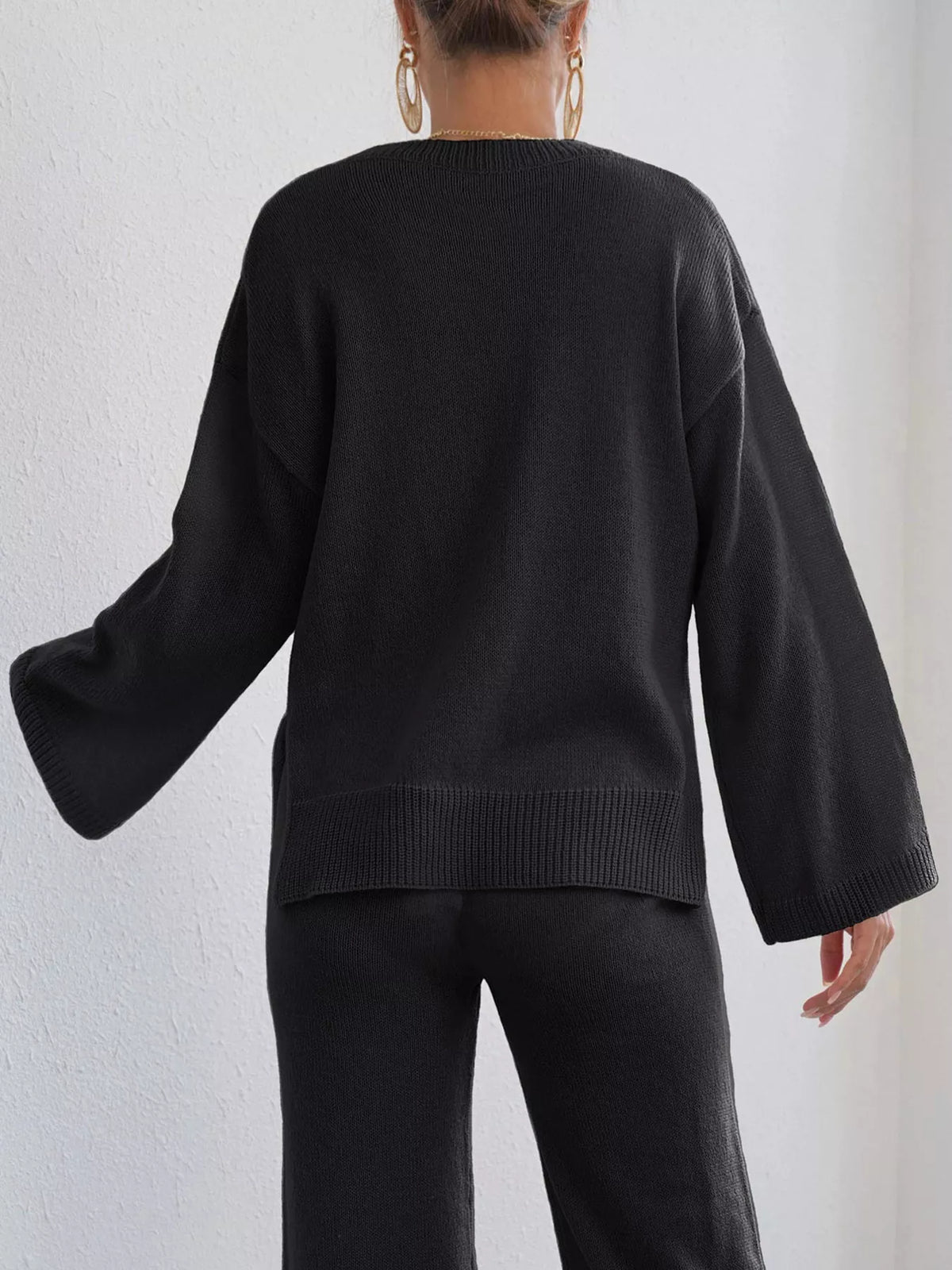 Floral Applique Crew Neck Sweater - Lilixa.store
