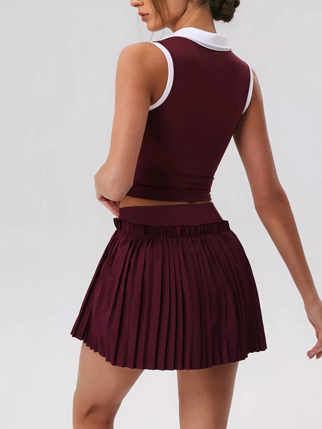 Sleeveless Top and Pleated Skirt Active Set - Lilixa.store