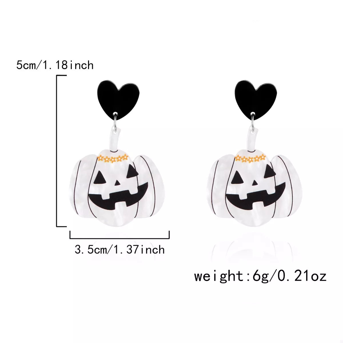 Halloween Pumpkin Heart Drop Earrings - Lilixa.store