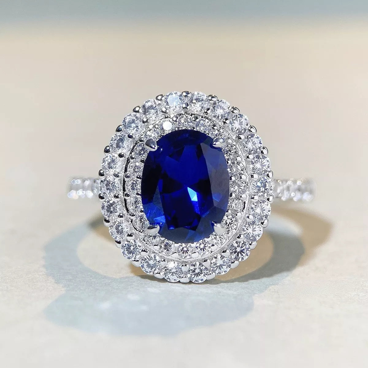 925 Sterling Silver Zircon Round Ring