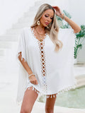 Crochet Trim Tassel Cover-Up Dress - Lilixa.store