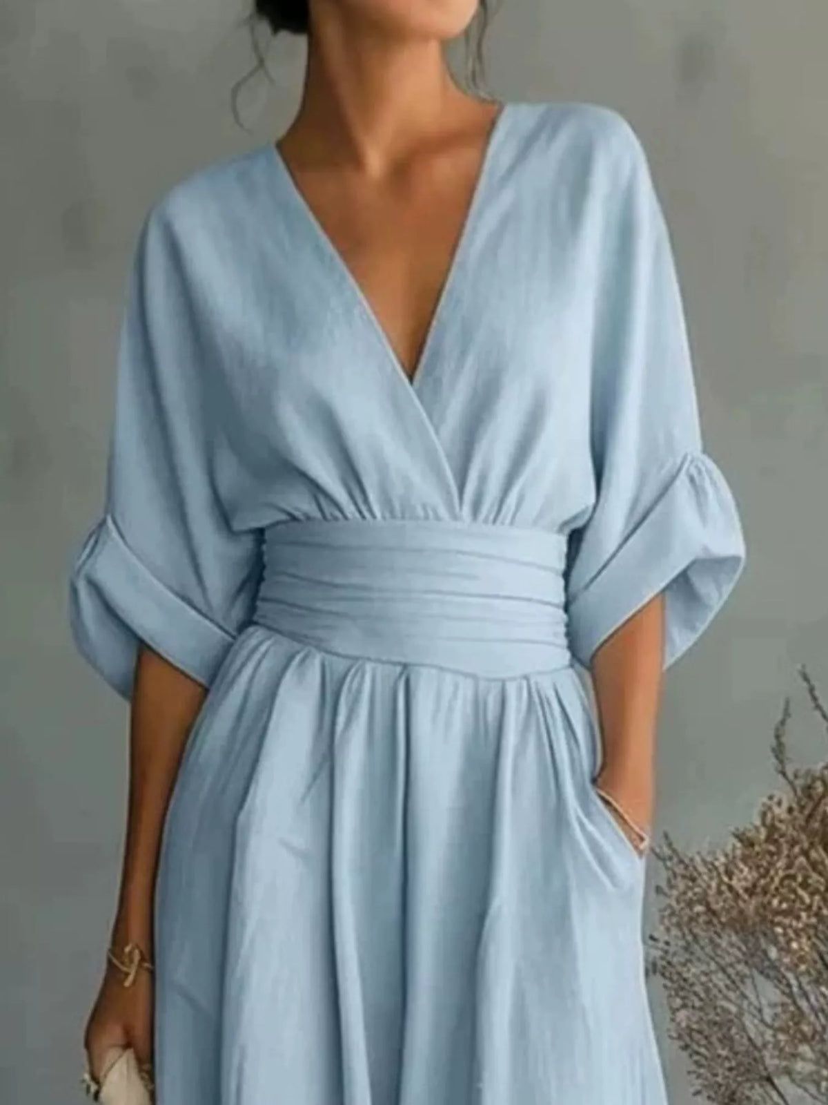Full Size Half Sleeve Wide-Leg Jumpsuit Plus Size - Lilixa.store