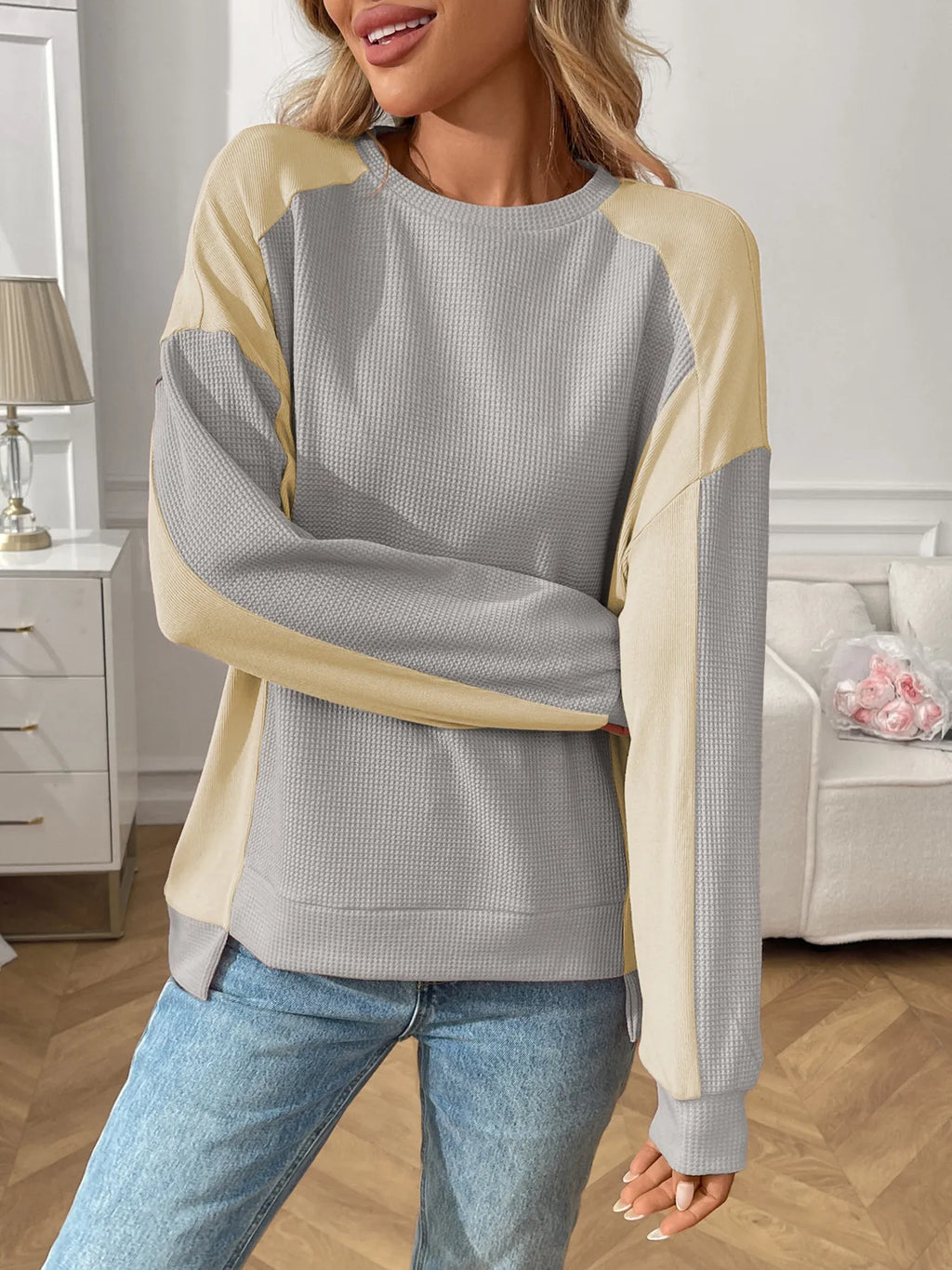 Color Block Long Sleeve Sweatshirt - Lilixa.store