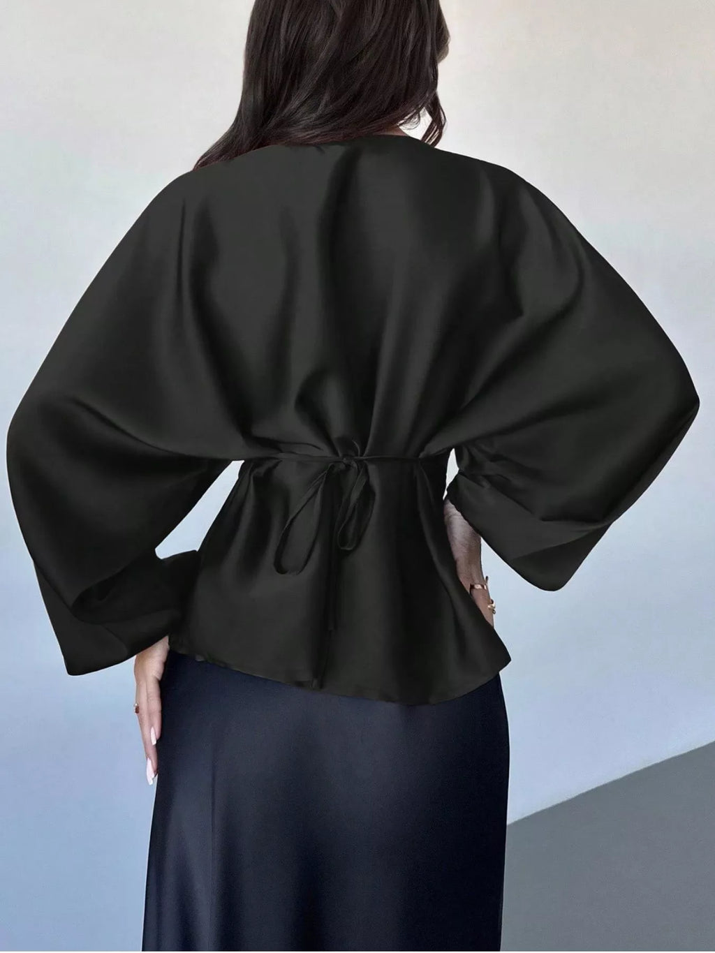 Polka Dot Round Neck Blouse - Lilixa.store