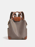 Leather Trim Backpack Bag in Mocha