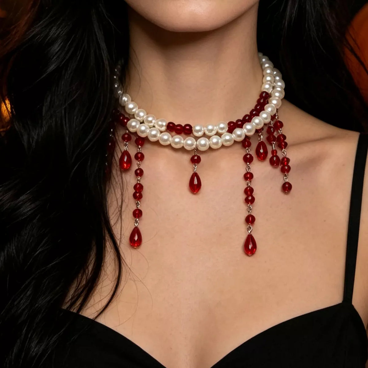 Halloween Pearl Double Layered Choker Necklace - Lilixa.store