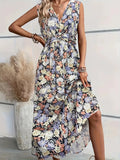 Floral Sleeveless Midi Dress - Lilixa.store