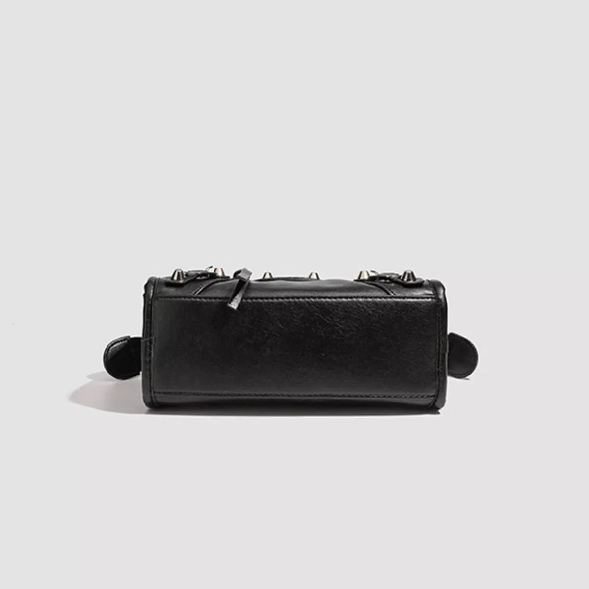 Motorcycle Style Studded Leather Crossbody Bag