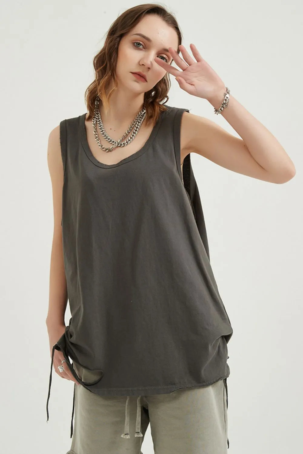 Men's Round Neck Wide Strap Tank - Lilixa.store