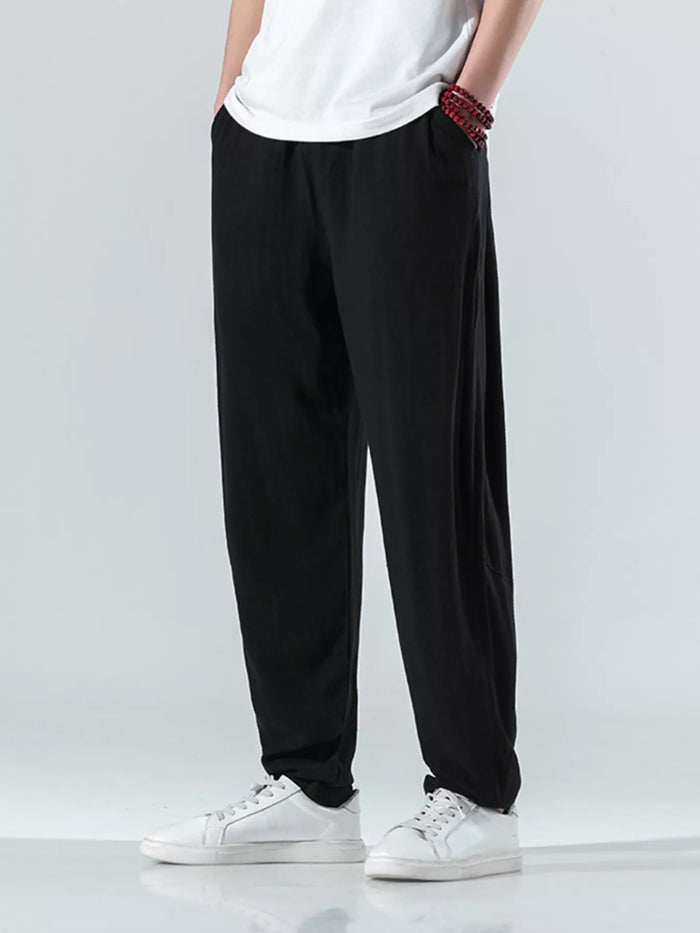 Men's Plus Size Relaxed Fit Casual Pants in Black